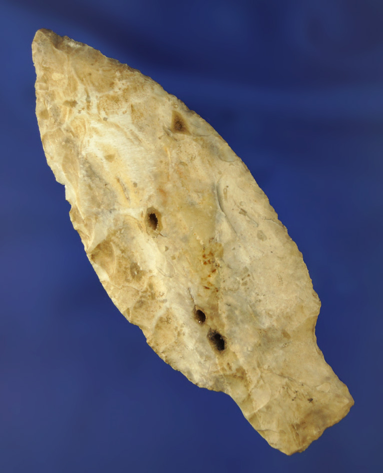 3 3/4" Archaic Stemmed Knife found in Missouri.