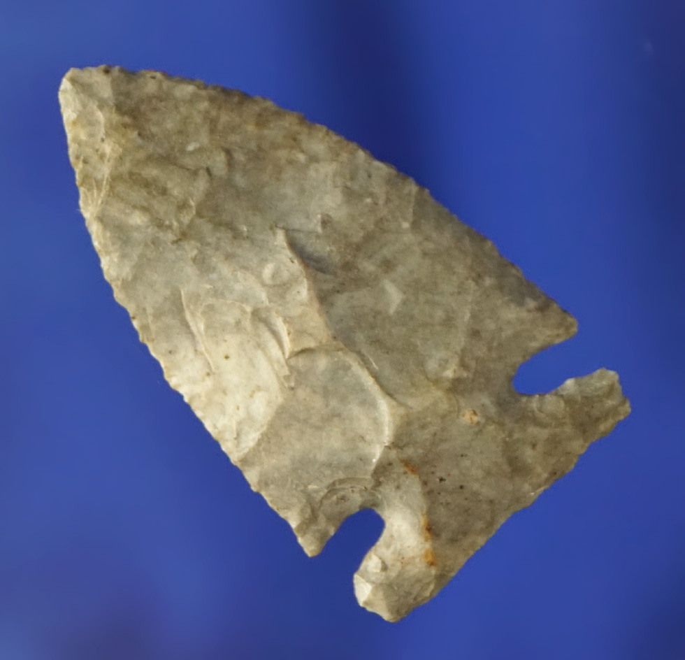 1 1/2" thin and well made Intrusive Mound Point found in Ohio. Ex. Burnell Walbrandt collection.