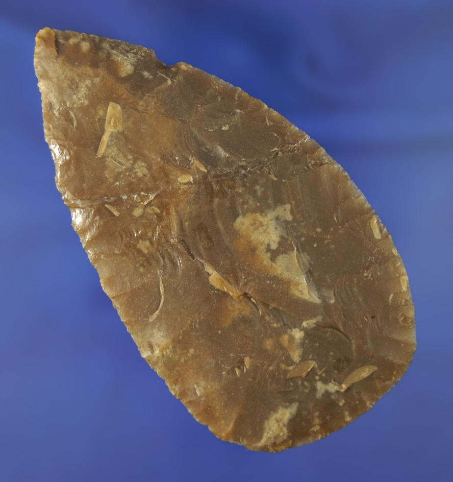 Very thin 4 7/16" Covington Blade that is broken and glued - high-quality - Flint - Texas. Ex. Ferre