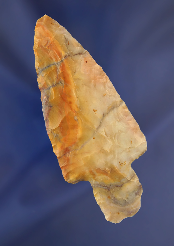Colorful 4 5/8" Flint Ridge Flint Adena found in Highland Co., Ohio.