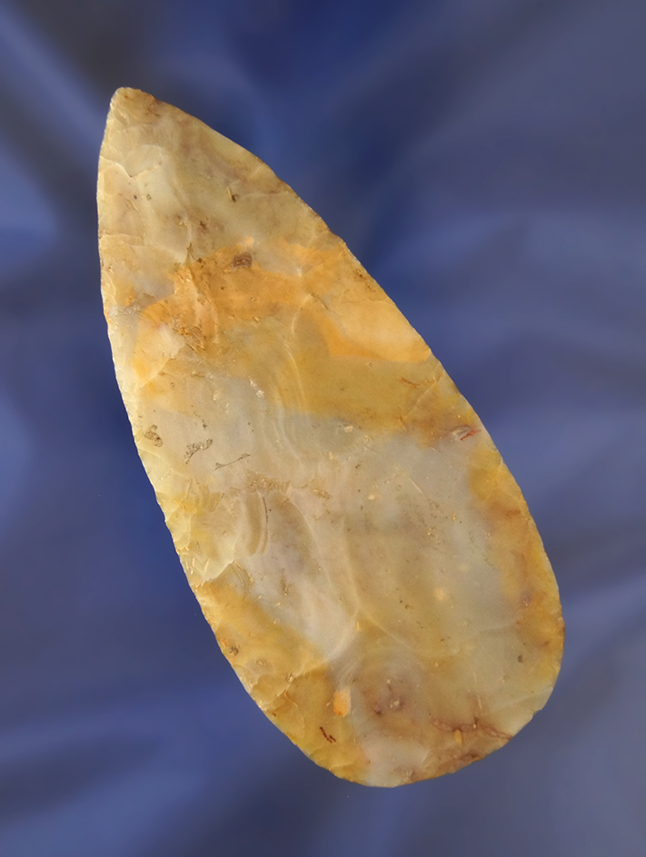 4 1/2" Cache Blade made from Flint Ridge Flint, found in Ohio. Bennett COA.
