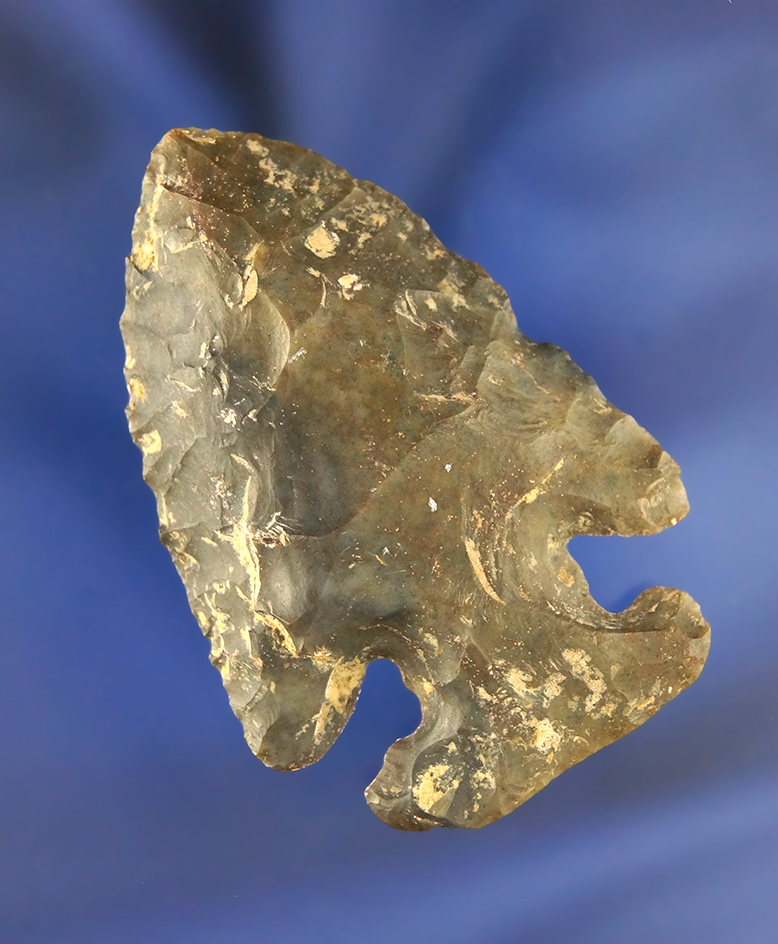 2 3/8" E-Notch found in Coshocton Co., Ohio. Ex. Jack Hooks Collection.