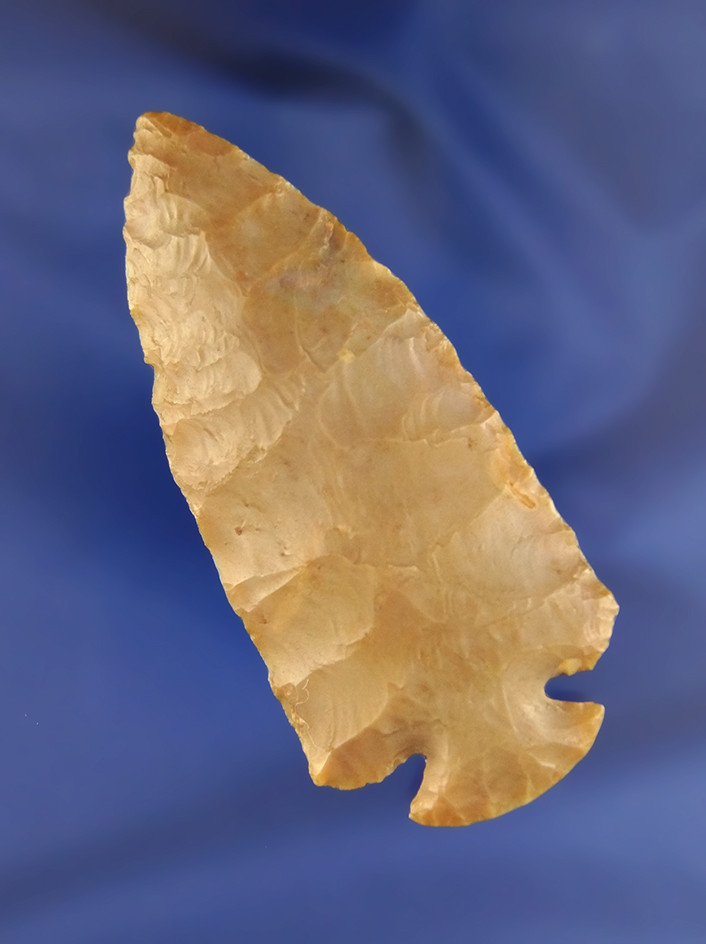 3 1/16" Butterscotch Flint Ridge Small Base Dovetail. Ex. McAdams Collection.