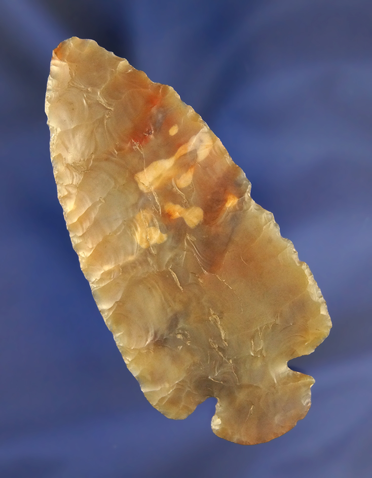 3 3/8" Semi-translucent Flint Ridge Dovetail found in Franklin Co., Ohio.