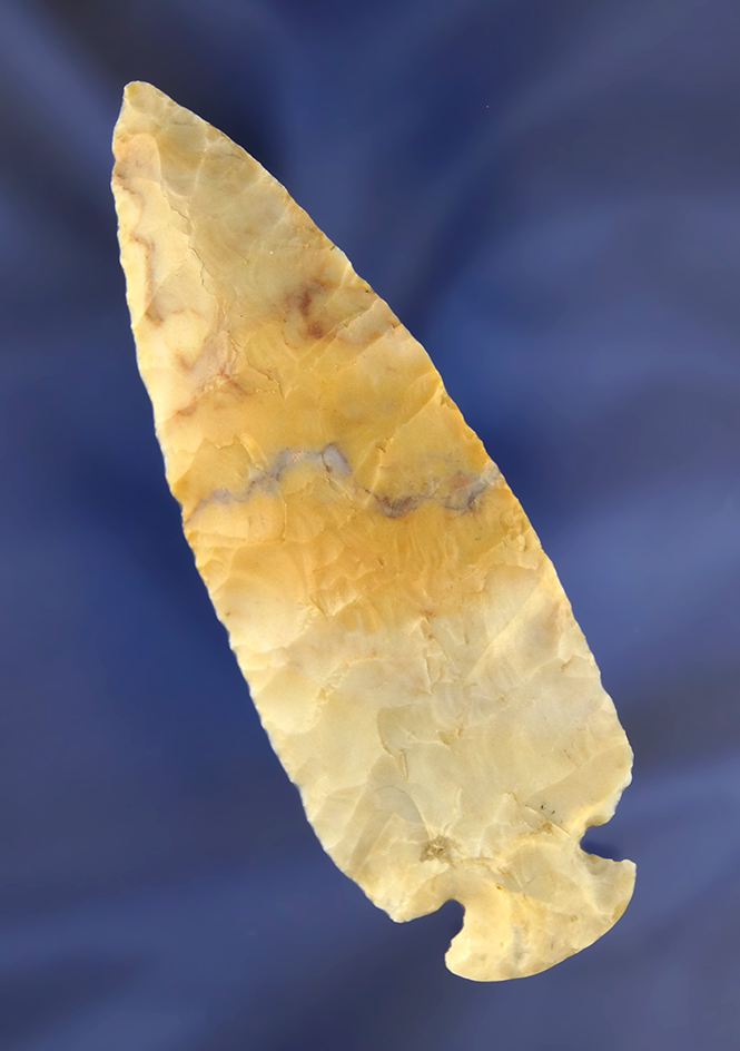 3 7/8" Multi-colored Flint Ridge Dovetail found in Ross Co., Ohio. Ex. Jim Hovan.