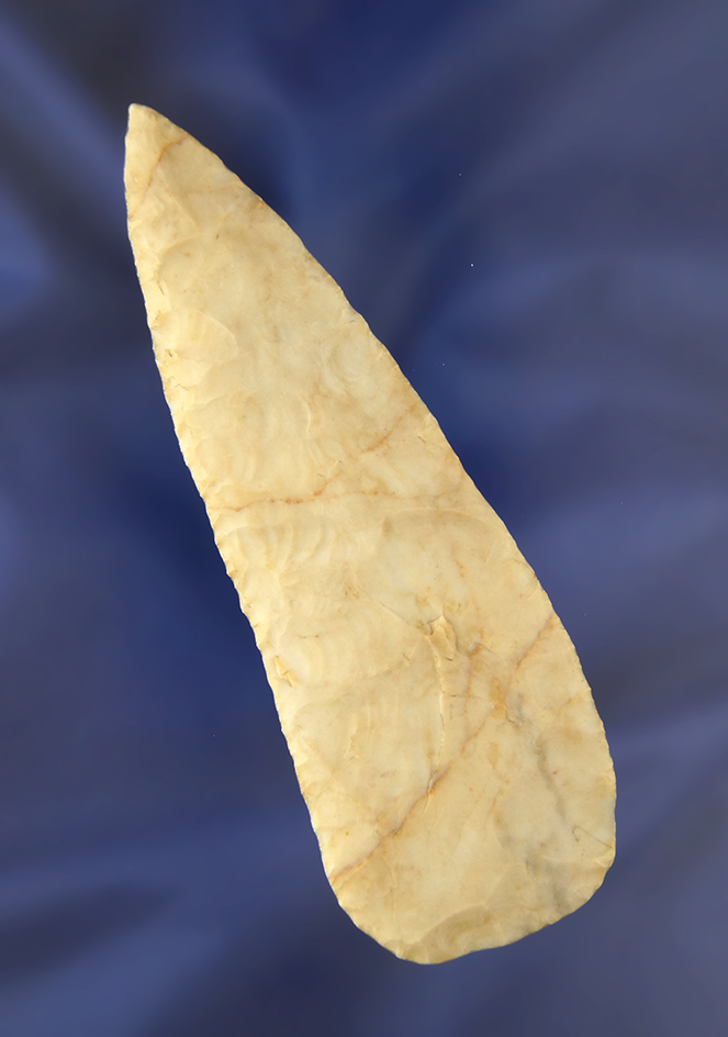 Thin 4 3/8" Flint Ridge Curved Blade found in Licking Co., Ohio.