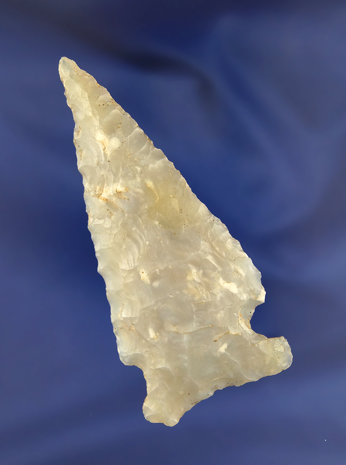 3 5/16" Sidenotch Knife made from Translucent Flint Ridge Flint. Found in Ohio.