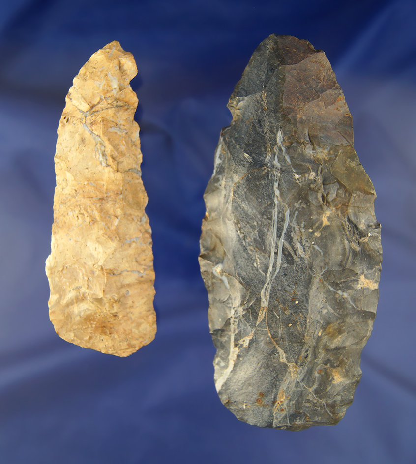 Pair of Large Flint Knives found in Ohio, largest is 6".