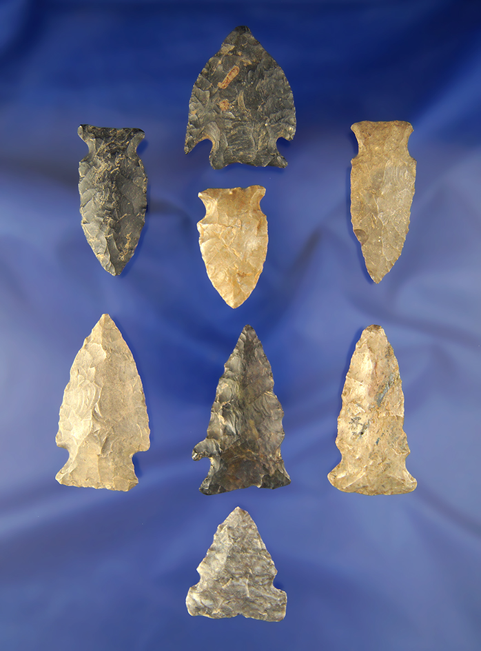 Group of 8 Assorted Ohio Points, largest is 2".