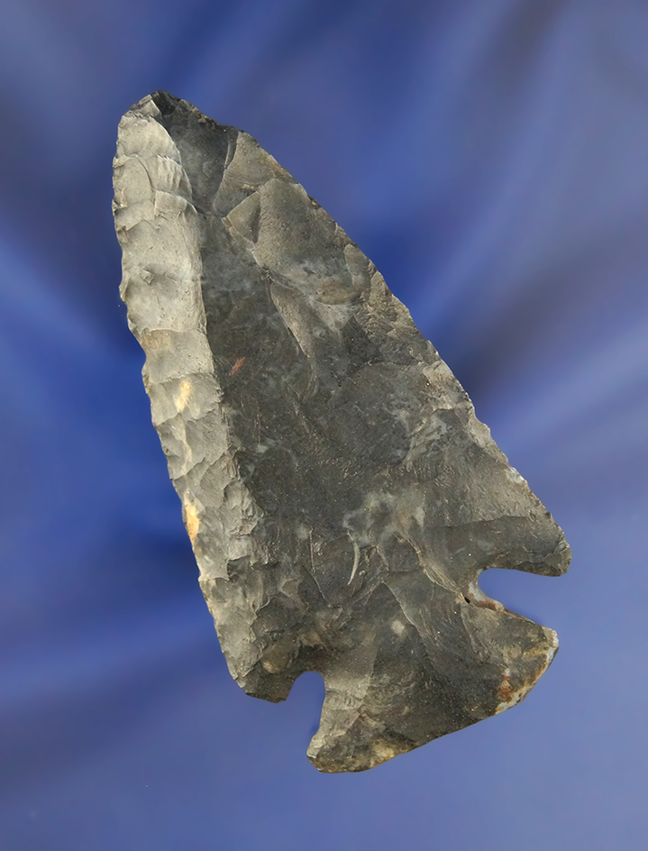 2 7/8" Coshocton Flint Dovetail found in Ohio. Ex. Earl Townsend collection.