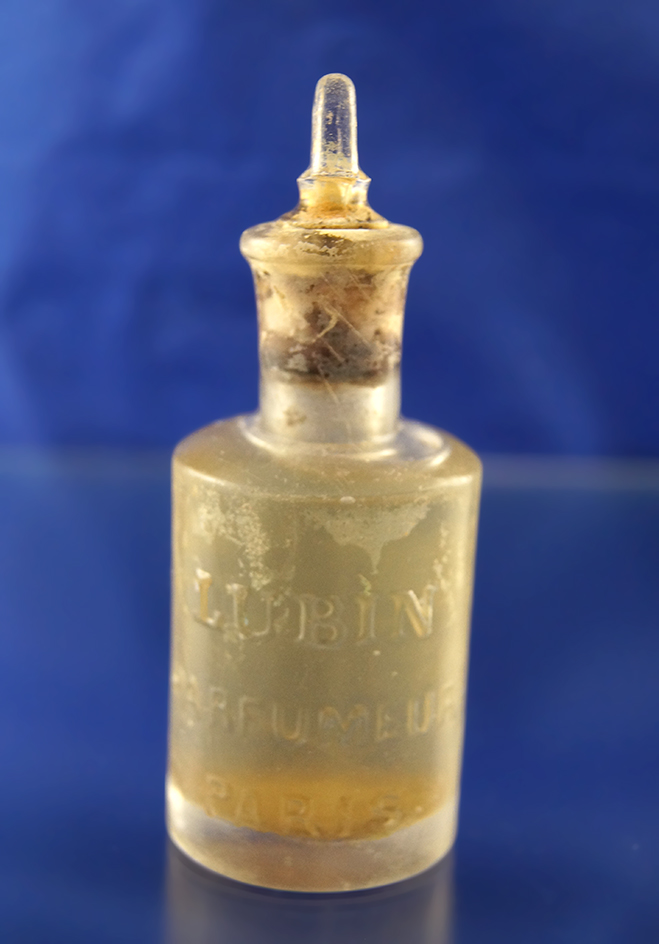 Unique find! Glass perfume bottle with stopper salvaged from the S. S. Dakota, 1877.