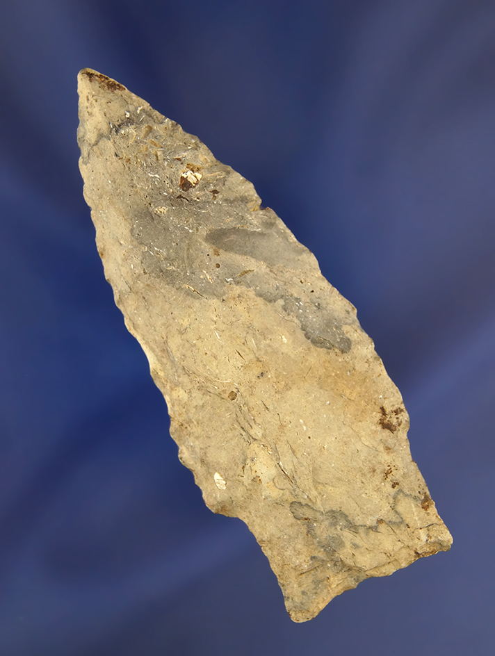 3 3/16" Paleo Stemmed Lanceolate. Found in northern Ashland Co., Ohio.