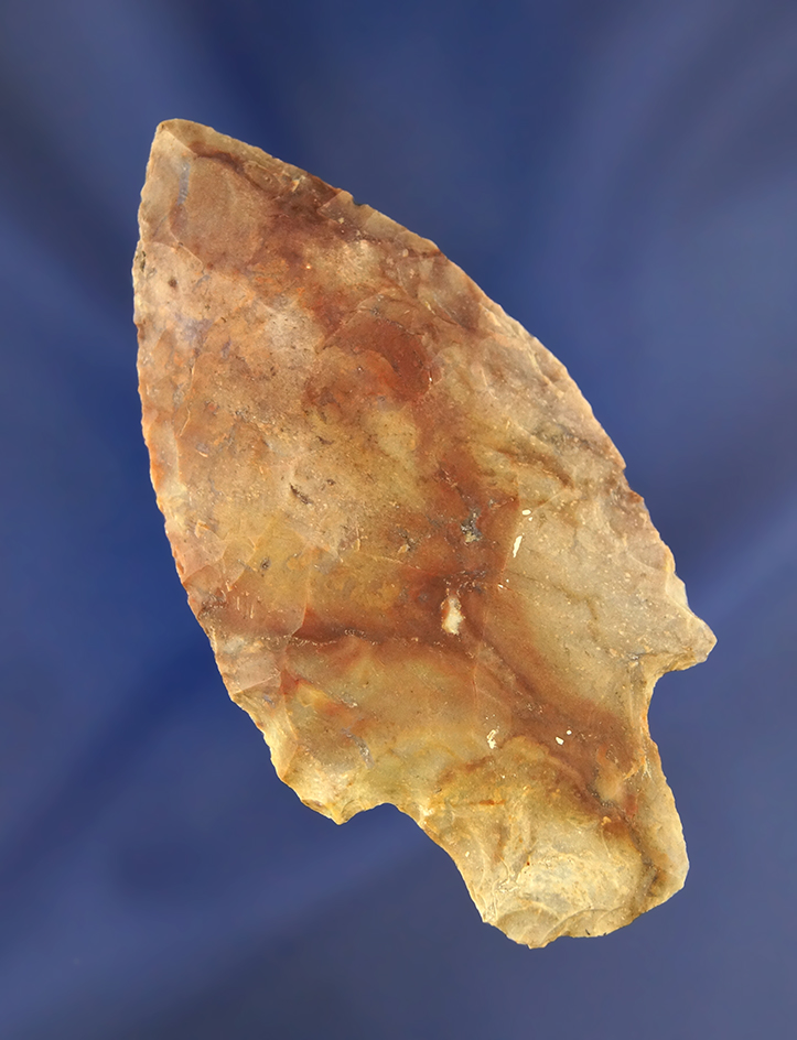 3 3/16" colorful Flint Ridge Flint Adena. Found in northern Ashland Co., Ohio.