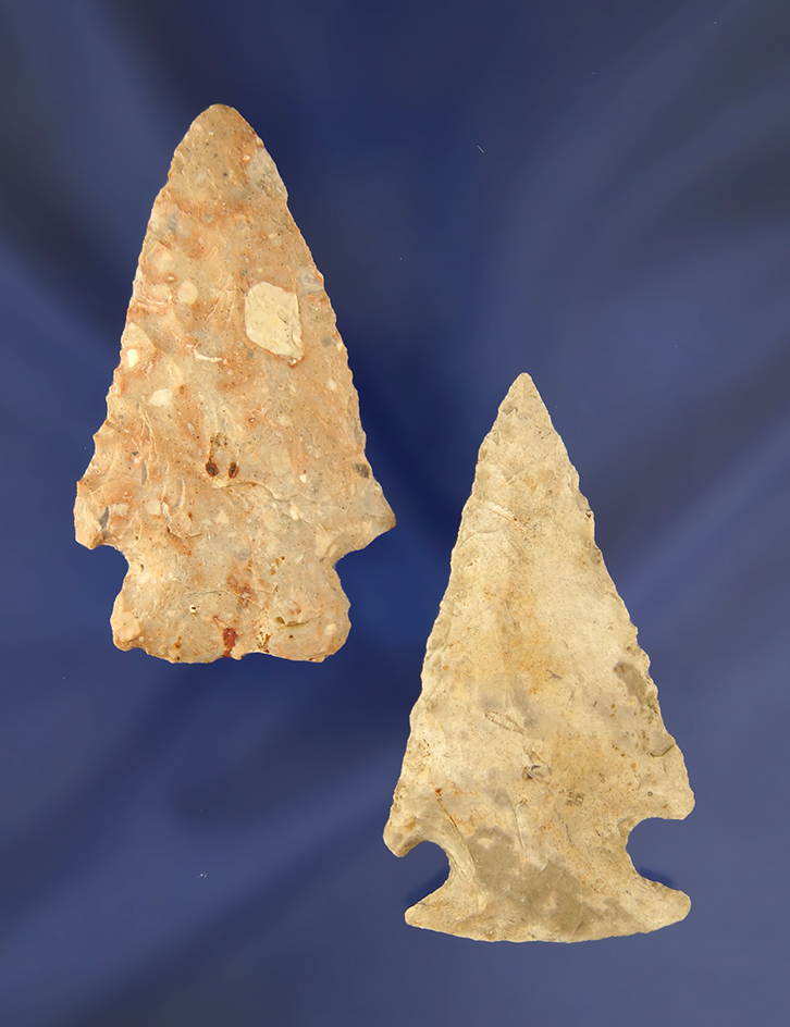 Pair of nice Ohio Arrowheads, largest is 2 5/8". Found in northern Ashland Co., Ohio.