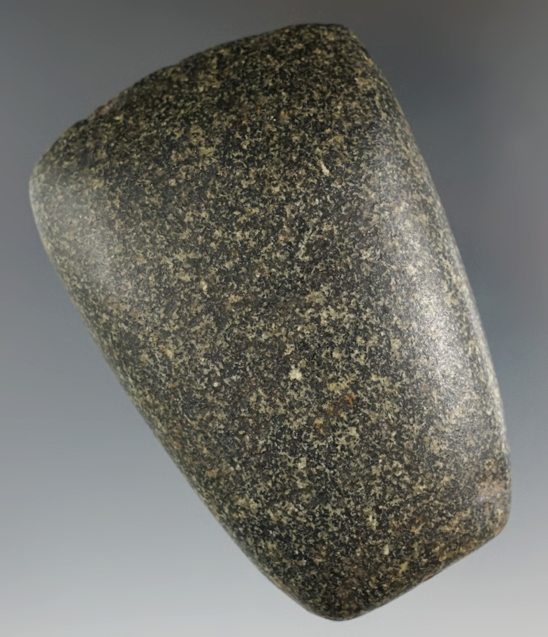 Highly polished 3 5/16" Granite Celt found in Ohio. Ex. Steve Olenick, Ed Stevens collections.