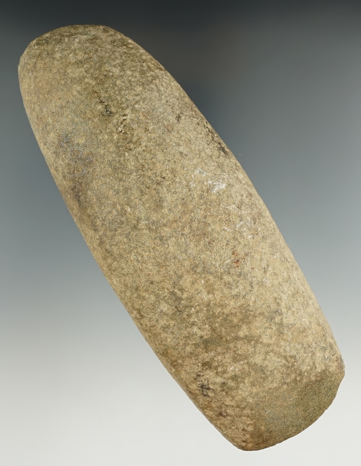 6 5/8" Hardstone Celt found in Ashland Co, Ohio. A couple ancient nicks to bit. Nice use polish.