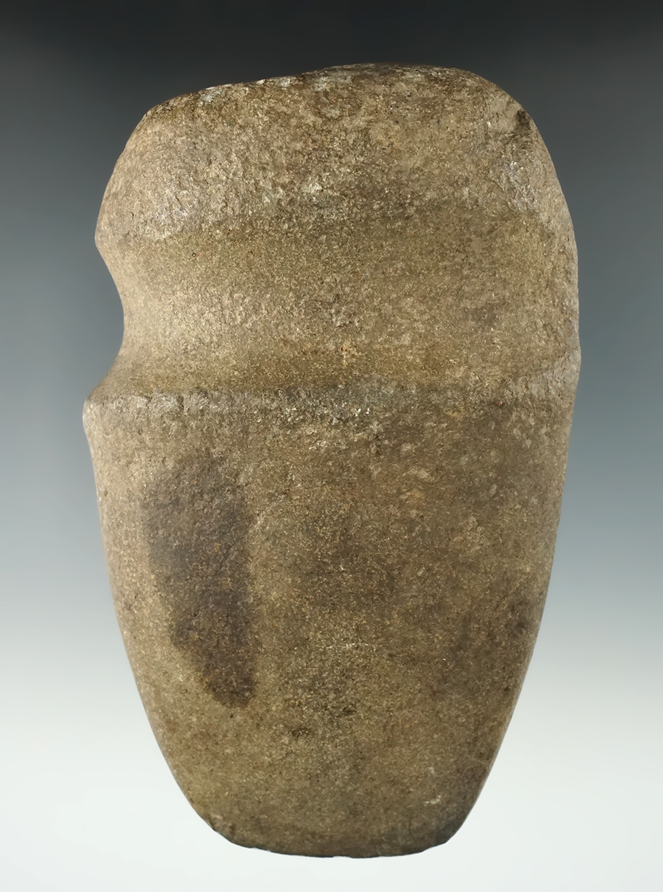 5 1/4" Long 3/4 Grooved Axe with good overall polish. Found in Ohio  Ex. Cowan Hood.