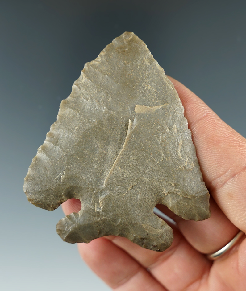 2 5/8" Hornstone Thebes found in Indiana. Ex. Walter Nelson