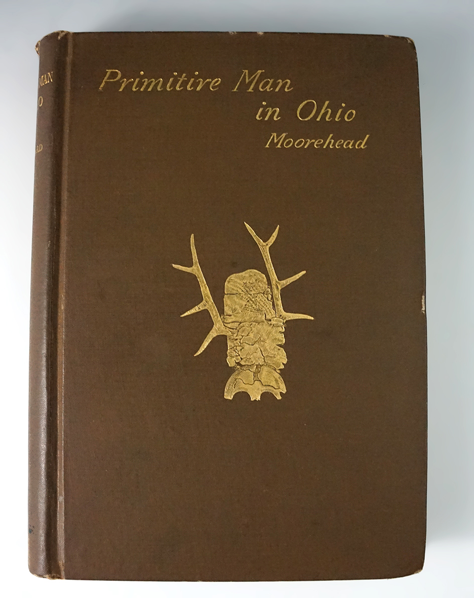 Hardcover book: "Primitive Man in Ohio" by Warren K. Moorehead. 1892, First Edition.