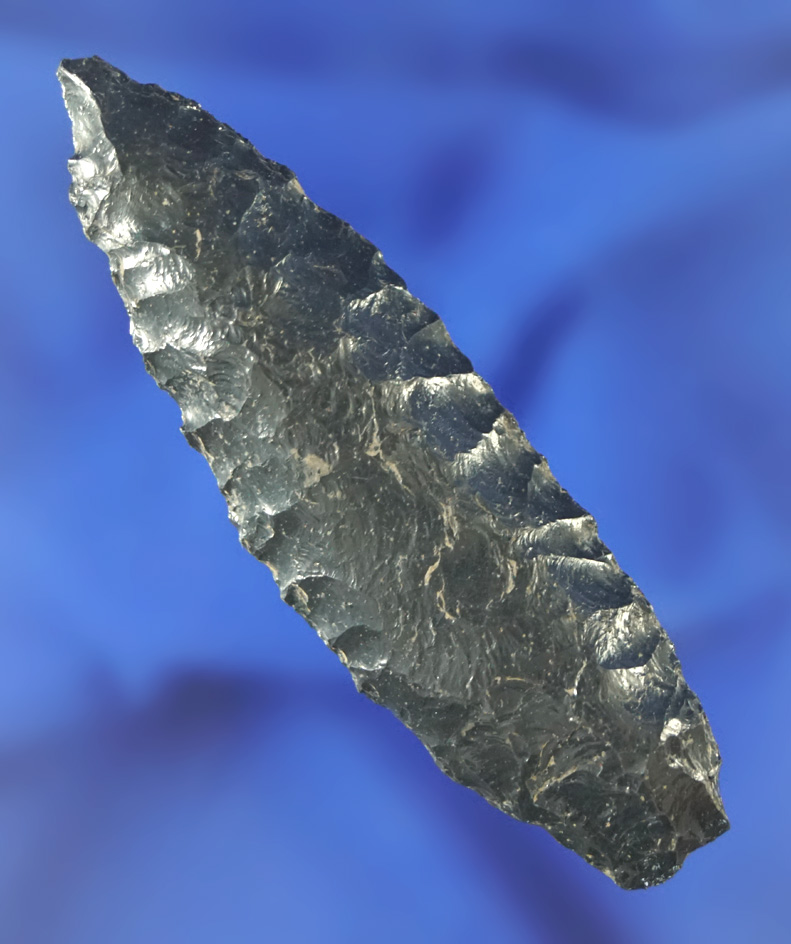 2 7/8" obsidian Humboldt found in Lake County Oregon. Comes with a Davis COA.