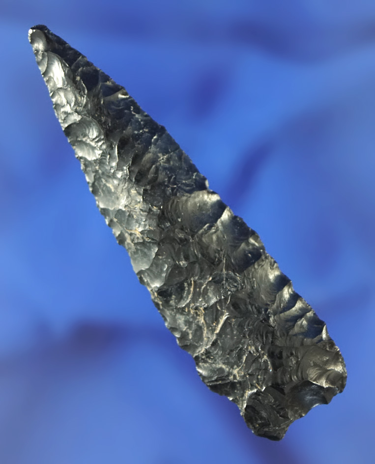 2 13/16" obsidian Paleo Windust found near Fort Rock Oregon.