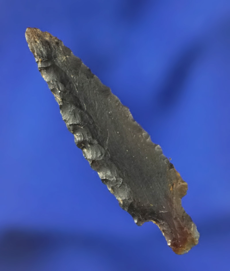 1 9/16" Stemmed arrowhead - Oregon made from attractive semi translucent brown Agatized Wood.