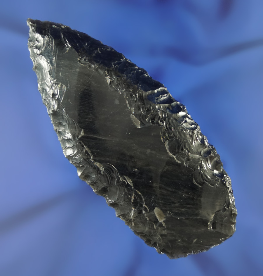 4 3/16" Obsidian Blade nicely made from a large flaked found in Oregon.