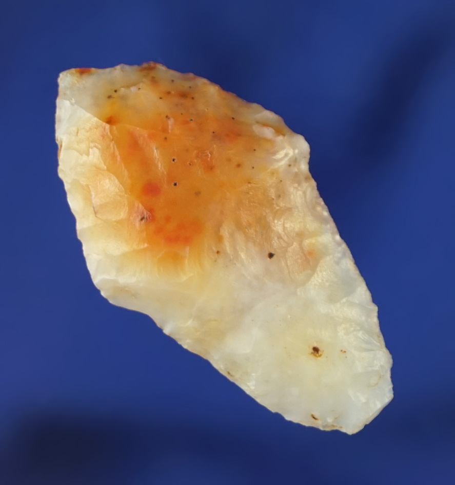 1 5/16" Paleo Spedis made from high-quality multicolored chalcedony found near the Rogue  River,
