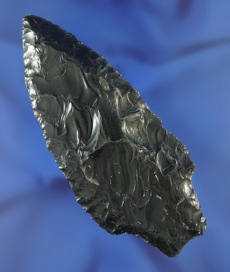 Large and nice! 3 7/8" obsidian Paleo Windust found near Lake County Oregon in very nice condition.