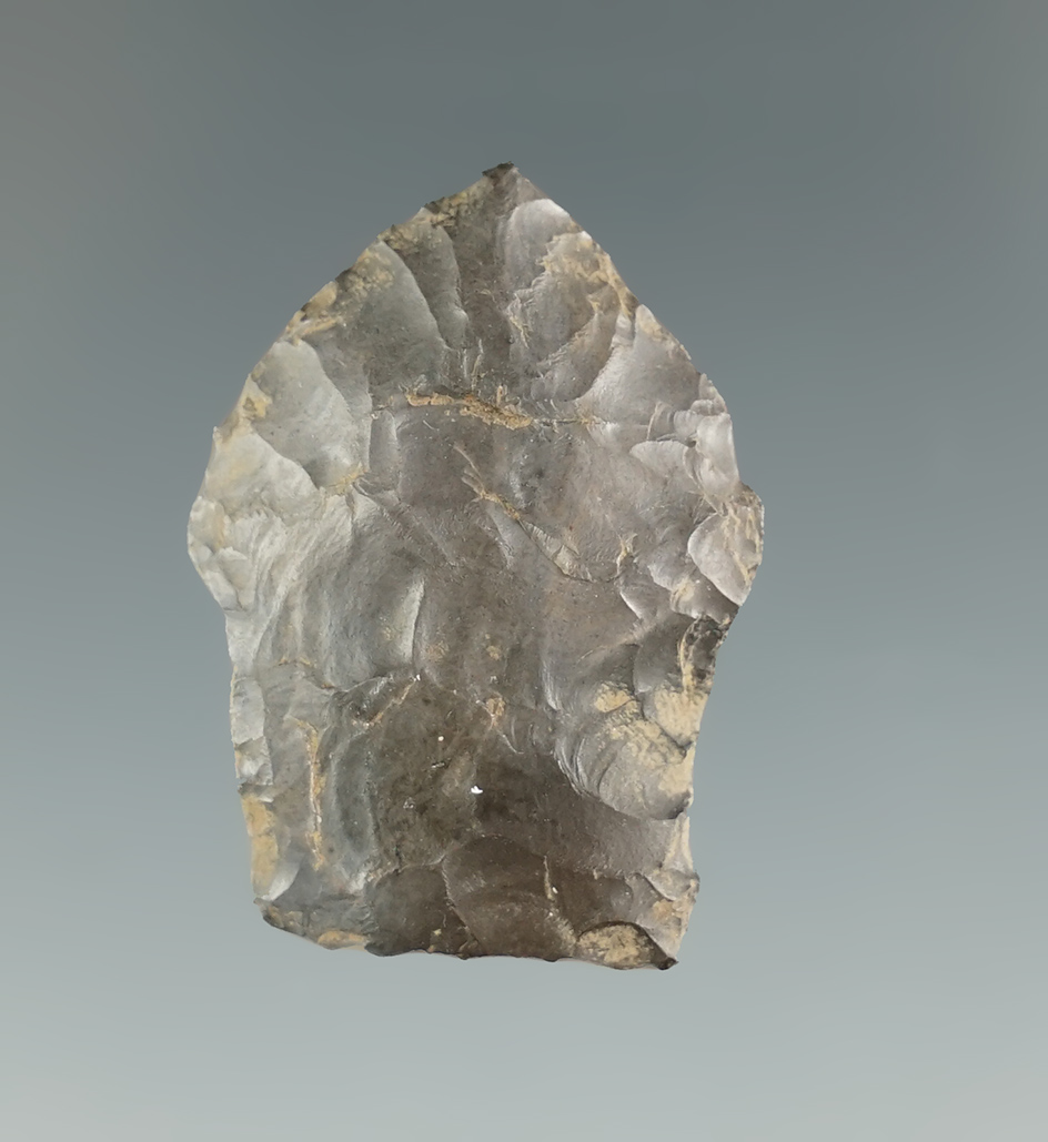 1 3/16" well styled Paleo Spedis found near the Columbia River, Oregon. Pictured in "Overstreet"