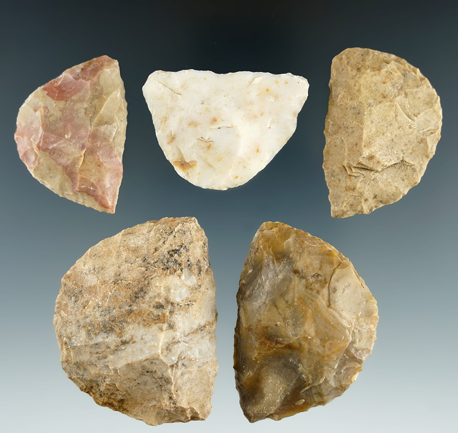 Five scrapers, widest is 2".