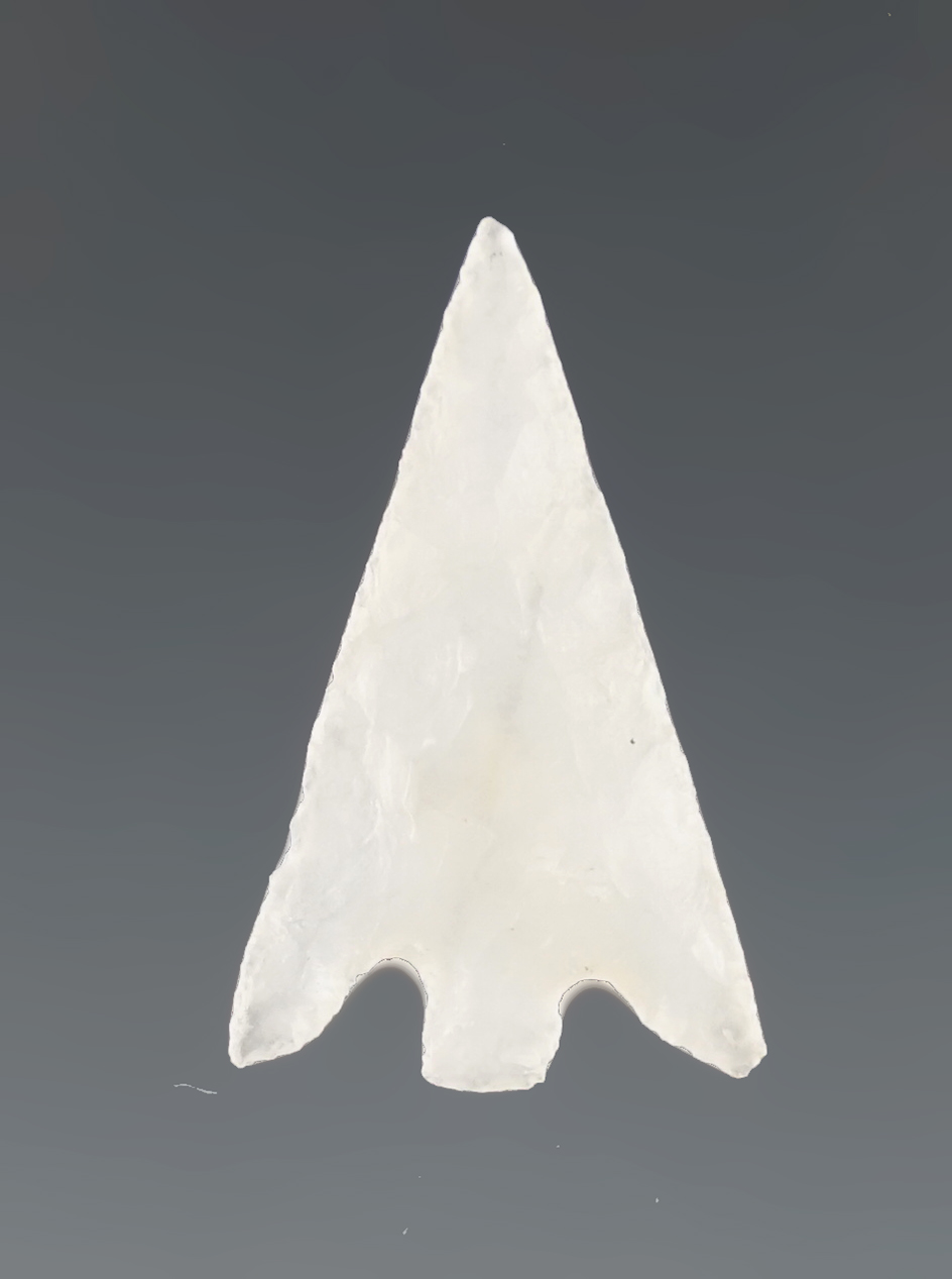 13/16" Well-made Columbia Plateau nicely flaked from Chalcedony found near the Columbia River.