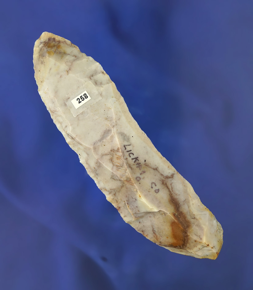 4 1/4" Uniface Paleo Knife - Flint Ridge Flint found in Licking County Ohio.Elleman family collectio