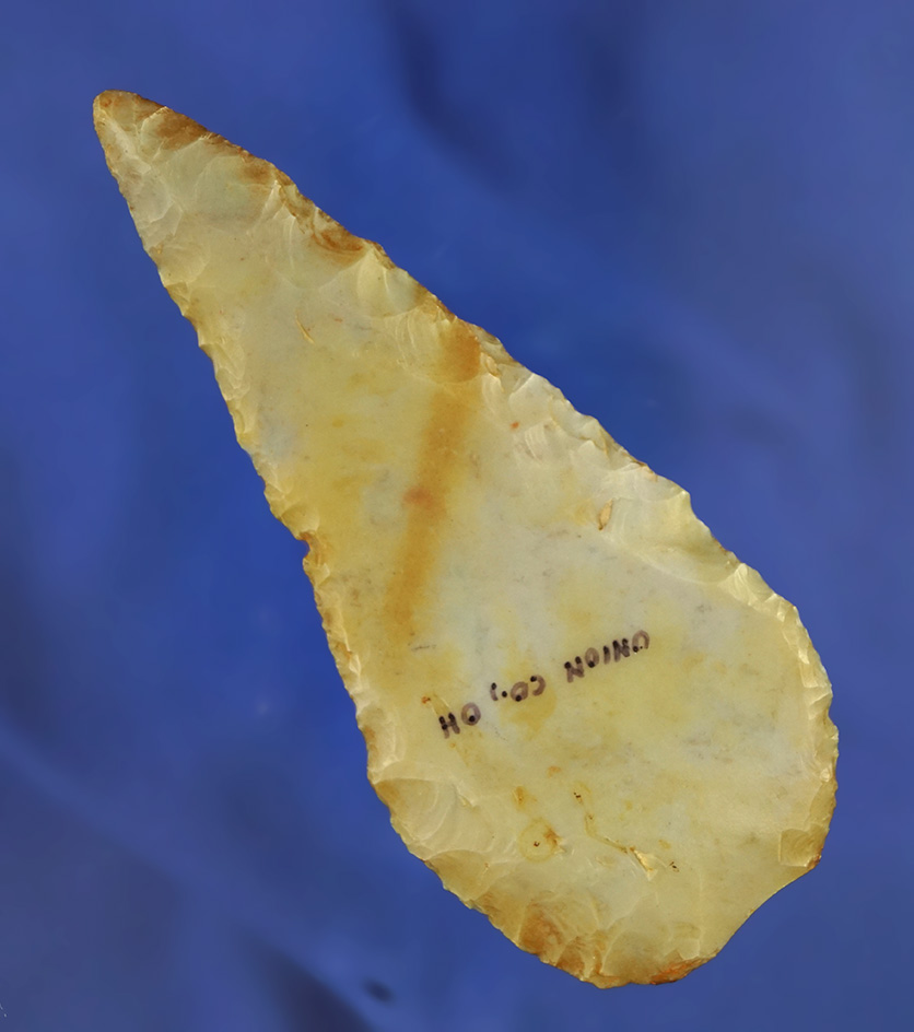 4" Knife that is very nicely flaked off a section of Flint Ridge Flint- Union County Ohio.