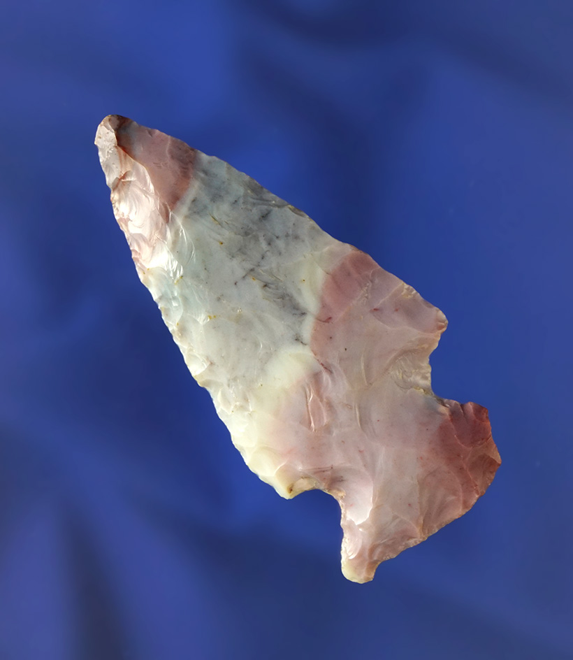 2 5/16" Colorful Flint Ridge Flint Cornernotch found near the Auglaize River. Very unique.