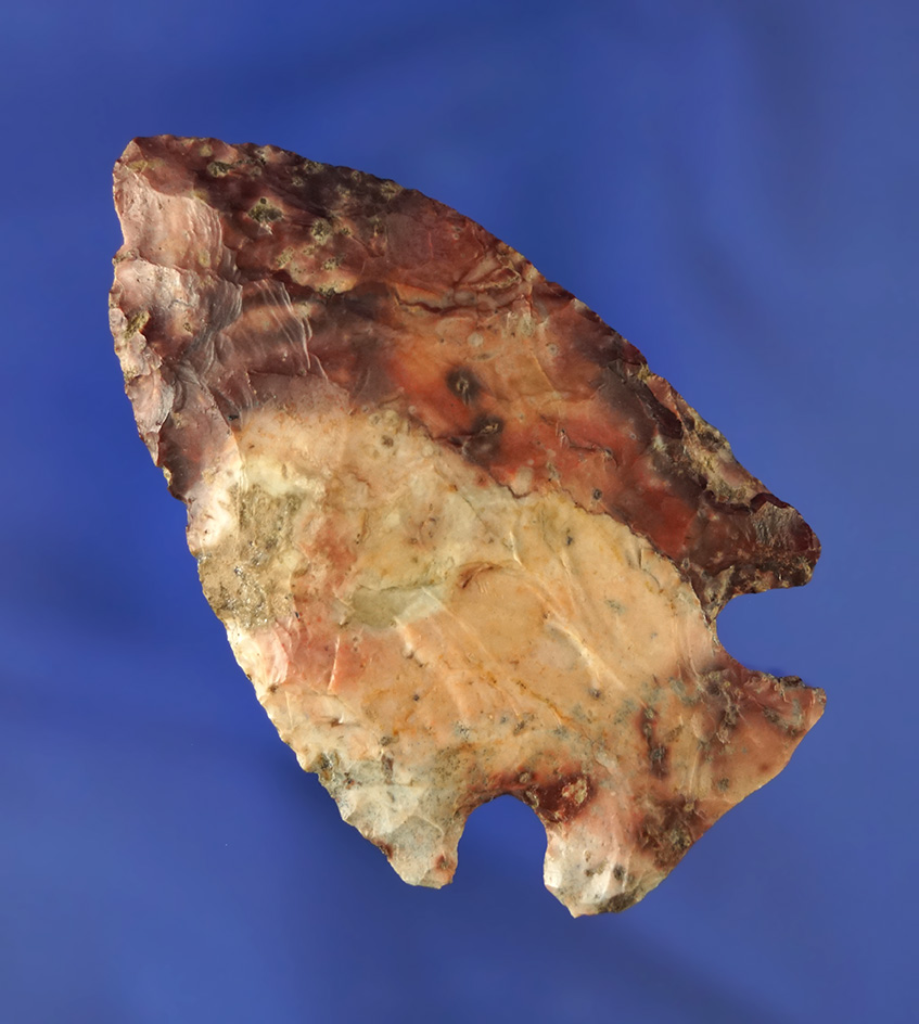 2 7/8" Hopewell made from rare Nethers Flint Ridge Flint. Found near Norwalk, Ohio. Ex. Thomas