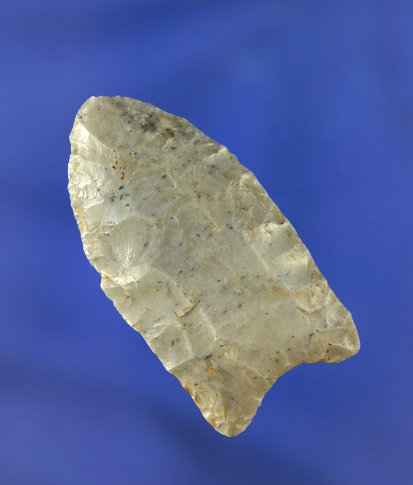 2" Paleo Fluted Clovis made from Flint Ridge Flint. Found in Knox Co., Ohio. Bennett COA.