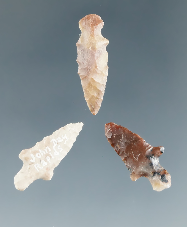 Set of 3 Daggers found near the John Day Rapids by Kaye Don Bruce, largest is 7/8".