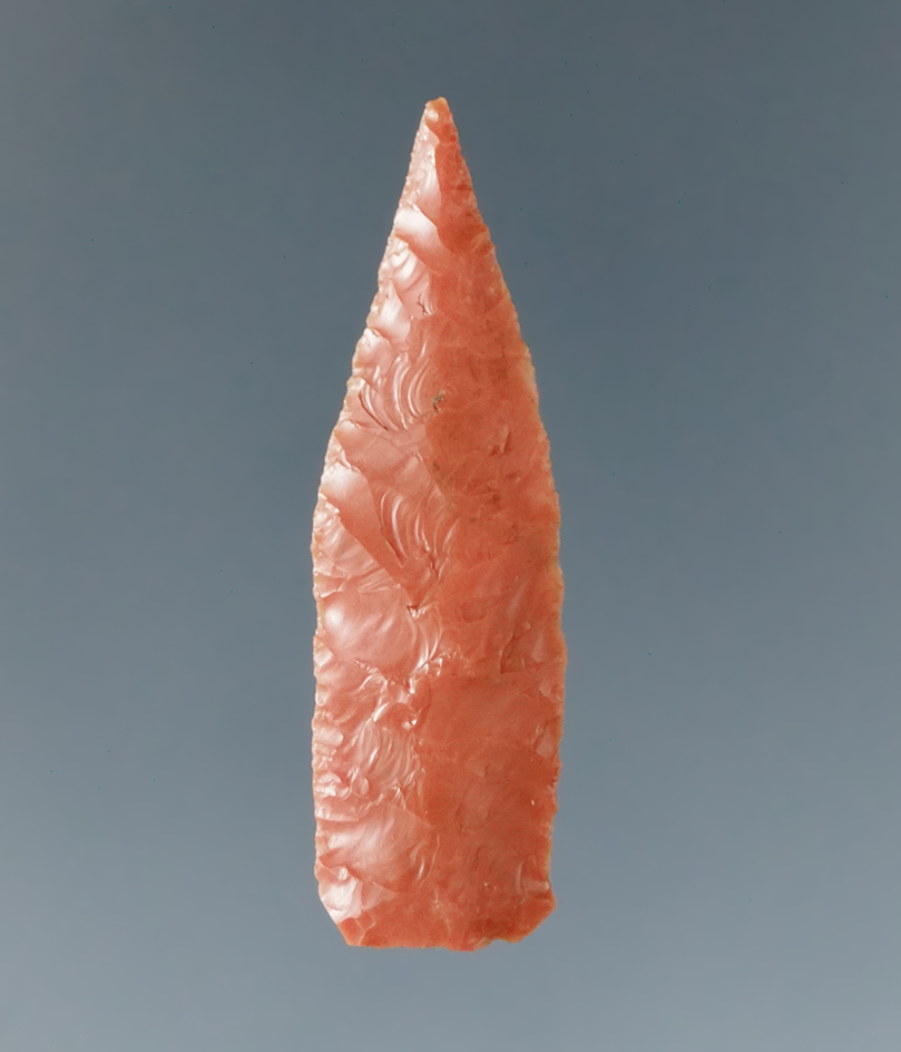 Excellent flaking and style on this anciently salvaged 1 5/16" Arrowhead, Columbia River prior to 19