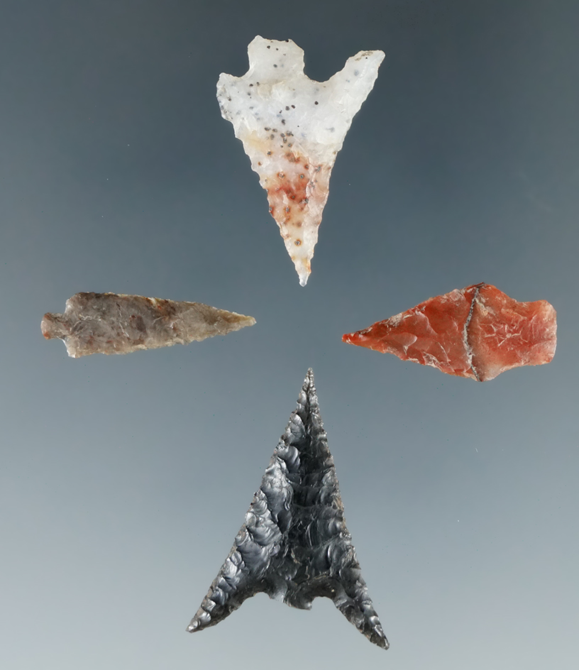 Set of 4 Columbia River Gempoints, largest is 1 1/16".