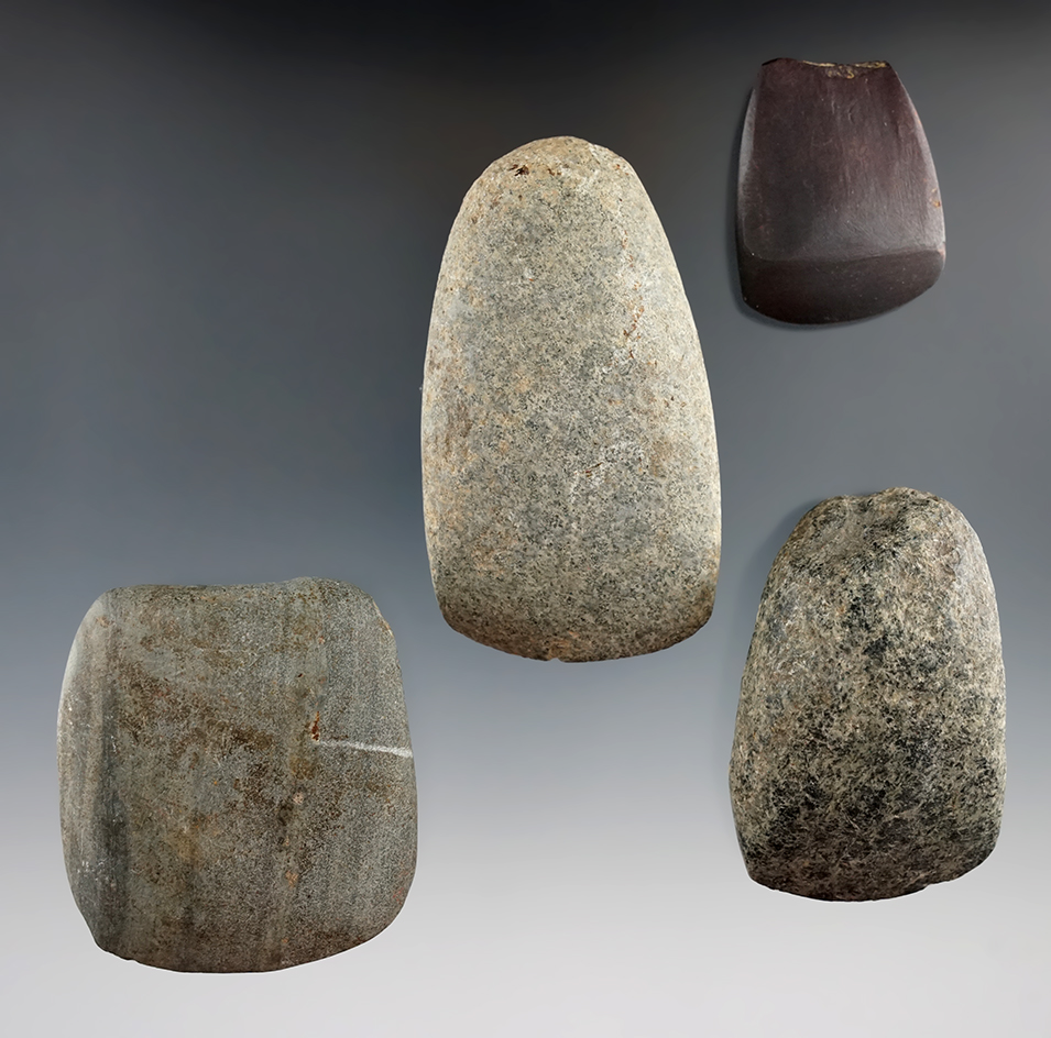 Set of four Celts found in Ohio, largest is 3".