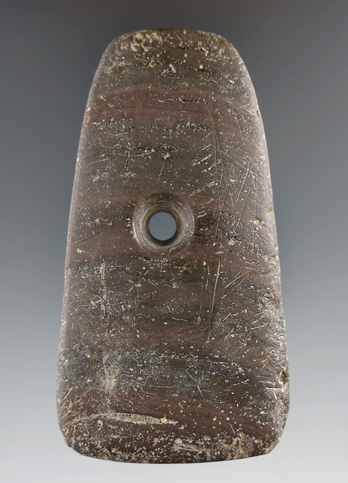 3 7/16" Trapezoidal Pendant found in Licking Co., Ohio. Ex. Ford.