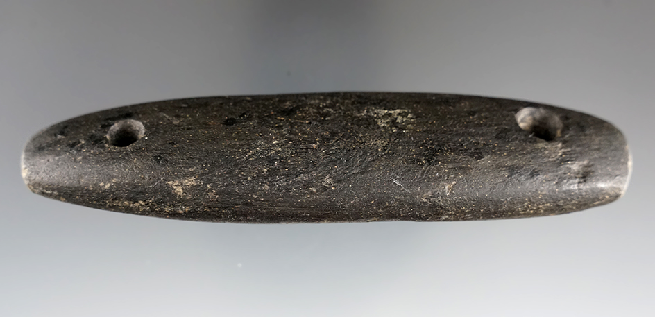 4 15/16" Bar Gorget made from Schist found in Richland Co., Ohio. Ex. Kenny Black.