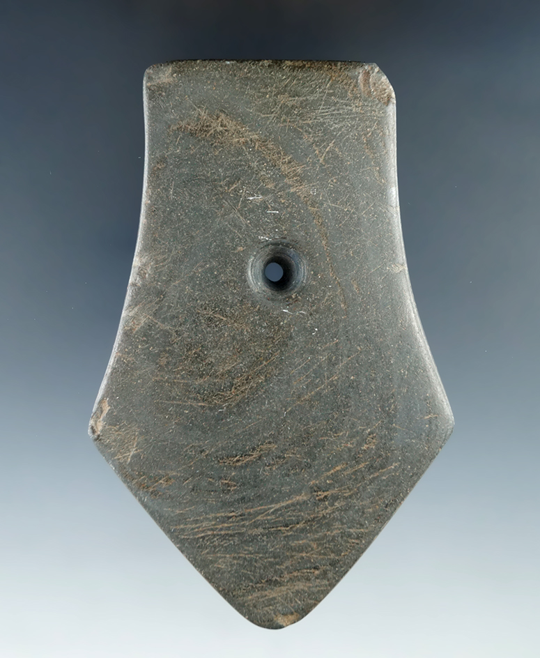 3 15/16" Hopewell Pentagonal Pendant  found in Winchester, Ohio in 1883. Ex. Clyde Theler.