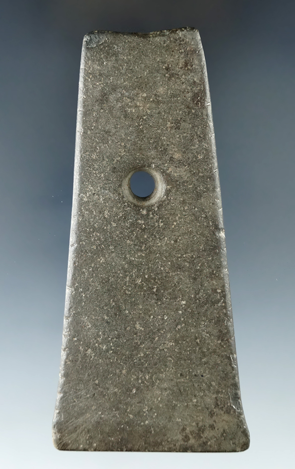 4 3/16" Adena Bell Pendant with tallies, found along the Portage Trail, Portage Co., Ohio.