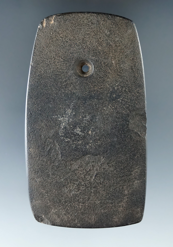 3 3/16" Pendant made from Hardstone, found in Darke Co., Ohio. Ex. Charles Katzenberger.