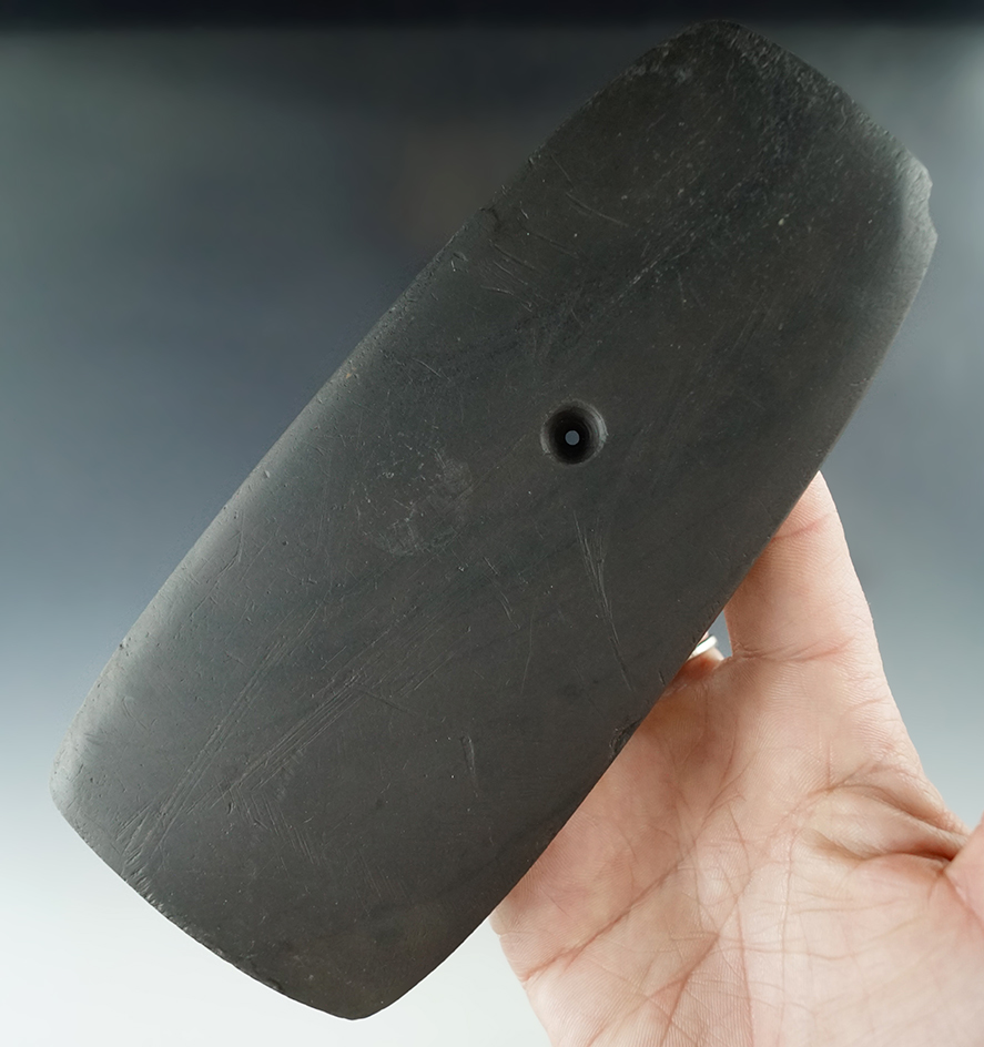 Big! 6 7/16" Trapezoidal Slate Pendant found in Williams Co. Ohio in 1893.