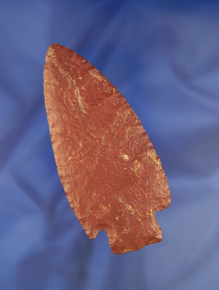 4 1/8" Beautifully patinated dark red Magdalena Basalt Stemmed Knife from the Greg Perino.