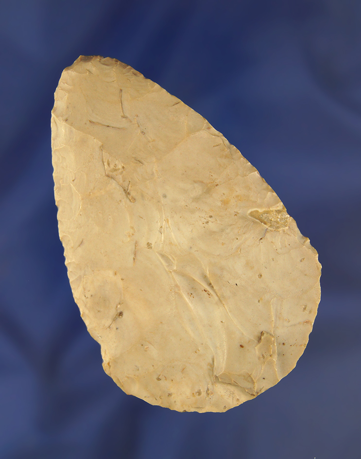 3 1/4" Combination Knife and Scraper and made from Flint Ridge Flint.  Found in Delaware Co., Ohio.