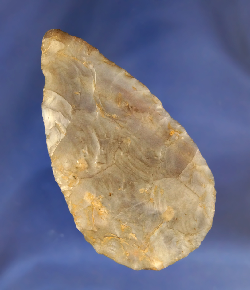 3 3/16" Adena Cache Blade found in Licking Co., Ohio and made from Chalcedony.